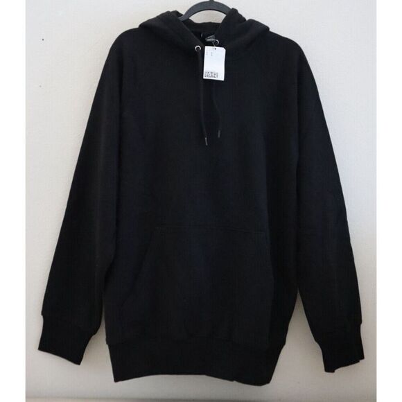 H&M Women's Sz Medium Black Oversized Fit Pullover Hoodie Sweatshirt - Picture 1 of 8